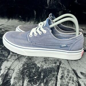 Vans Brigata 721356 Unisex M8/W9.5 Skate Shoes Navy Blue White Athletic Sneakers